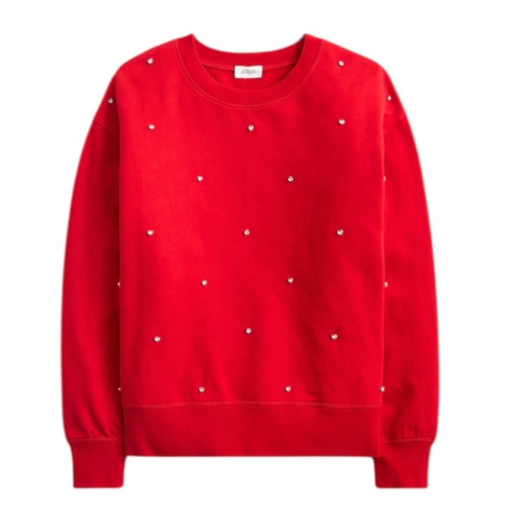 NWT J. Crew • Gem Embellished Crew Neck Sweatshirt